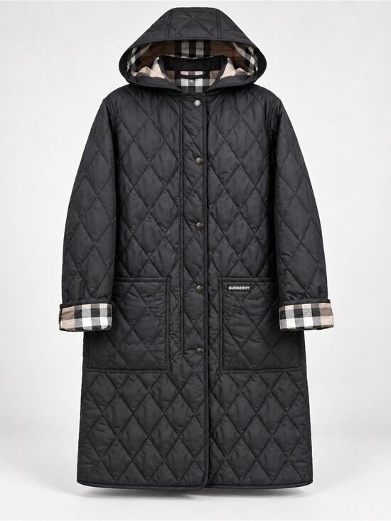 Burberry Jackets & Blazers - Burberry Diamond-Quilted Hooded Coat XL